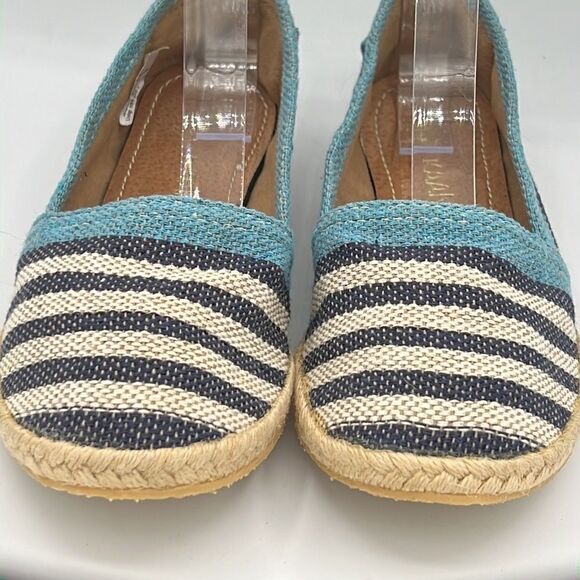 Kaanas Striped Blue/White Espadrilles With Blue Trim Size 7 / EU 37 - Picture 3 of 13